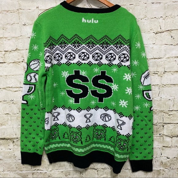 NEW Hulu Green Black Hulu Has Live Sports Pullover Sweater - Picture 3 of 5